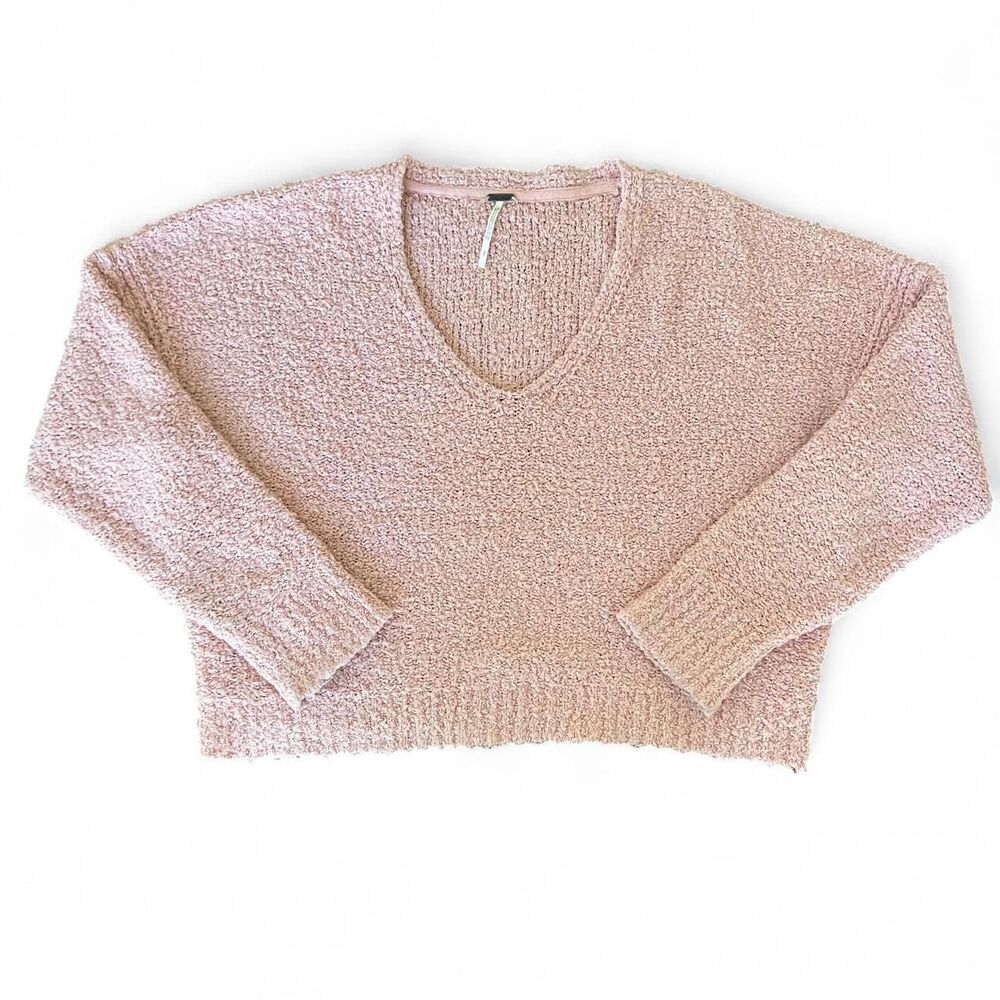 Free People Women's Pink Finders Keepers V Neck Sweater